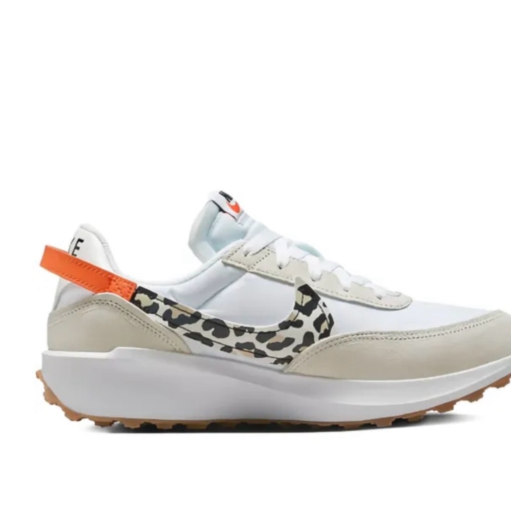 Nike Women's White and Beige Sneakers with Orange Accent 6.5 leopard print NWOB - Picture 3 of 6